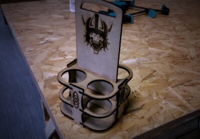 Laser Cut Beer Bottle Carrier Template DXF File