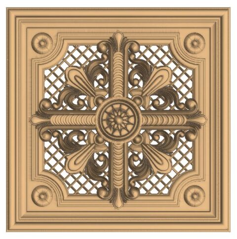 Decorative Wood Carving Design for CNC Router Stl File