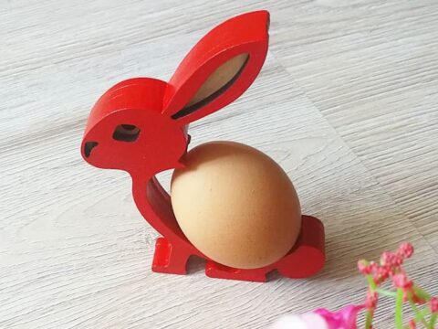 Laser Cut Bunny Easter Egg Holder DXF File