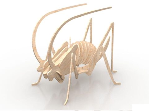 Grasshopper 1.5mm Insect 3D Wood Puzzle DXF File
