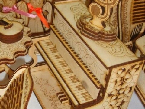 Laser Cut Wooden Toy Piano Free Vector