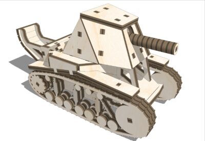 Laser Cut Tank SU-18 Wooden 3D Puzzle Free Vector