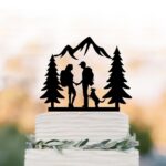 Laser Cut Hiking Wedding Couple Cake Topper Free Vector