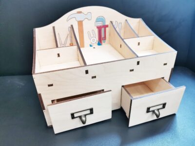 Laser Cut Multipurpose Tool Storage Organizer With Drawer 6mm Free Vector