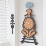 Laser Cut Wooden Train Wall Clock Kids Room Wall Decor Free Vector