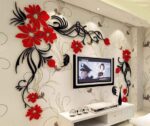 Laser Cut TV Wall Acrylic 3D Relief Wall Sticker Free Vector