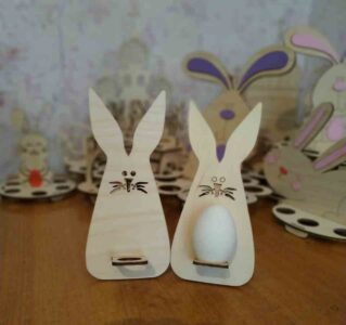 Laser Cut Wooden Easter Bunny Template 3mm Free Vector