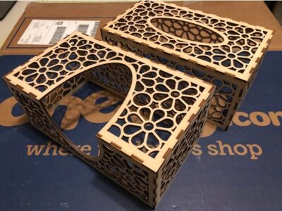 Laser Cut Tissue Box 3mm Birch Plywood DXF File