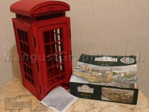 Laser Cut Tea Bags Holder London Phone Booth Free Vector