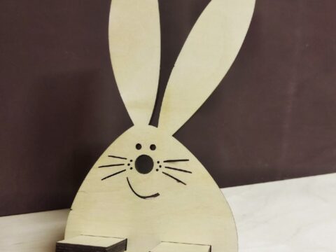Laser Cut Cute Bunny Phone Stand Free Vector
