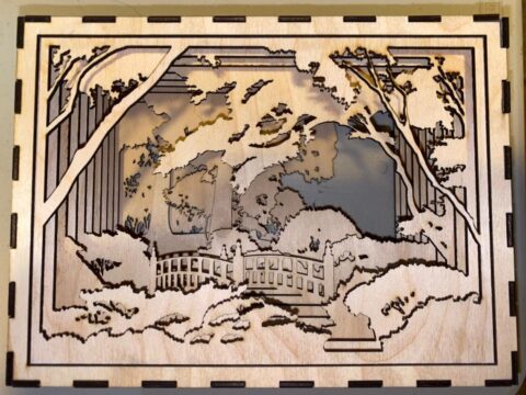Laser Cut Landscape In A Box 3mm Free Vector