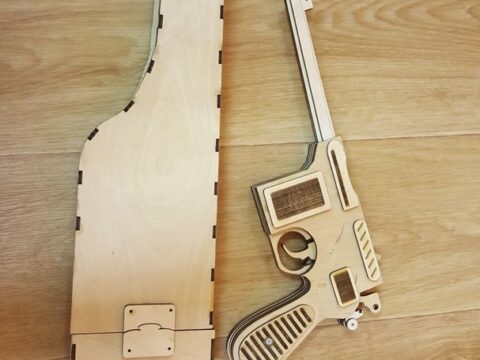 Laser Cut Mauser C96 With Wooden Holster Toy Gun Free Vector