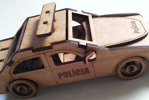 Laser Cut Police Car Template Free Vector