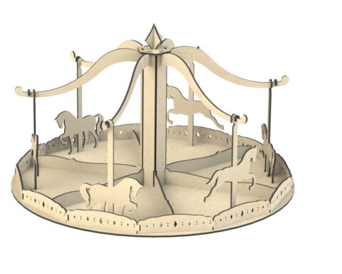 Laser Cut Carousel Template Free Vector