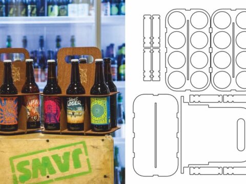 Laser Cut Beer Carrier 8 Bottles Template Free Vector