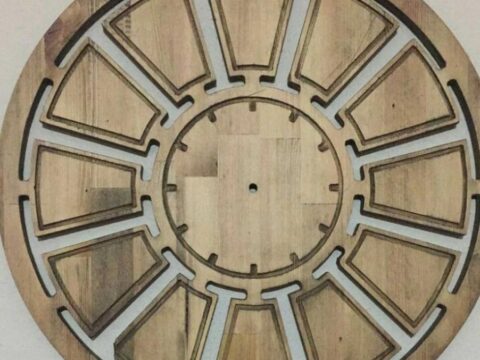 Laser Cut Wooden Round Clock Template Free Vector