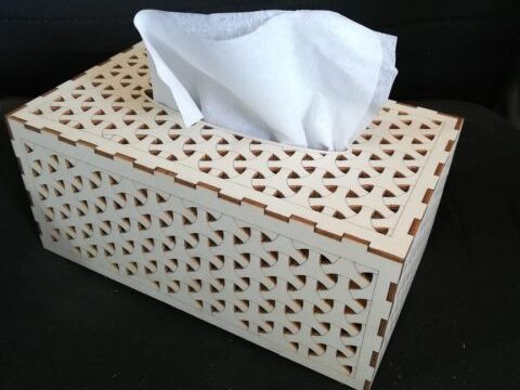 Laser Cut Tissue Box Template DXF File