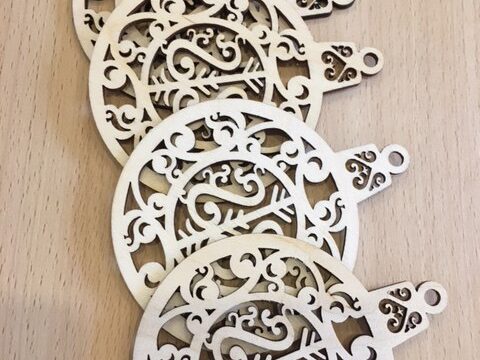 Laser Cut Pendant Plywood Toys For New Year Free Vector