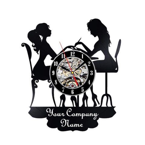 Personalised Nail Art Nail Salon Vinyl Wall Clock Laser Cut Template Free Vector