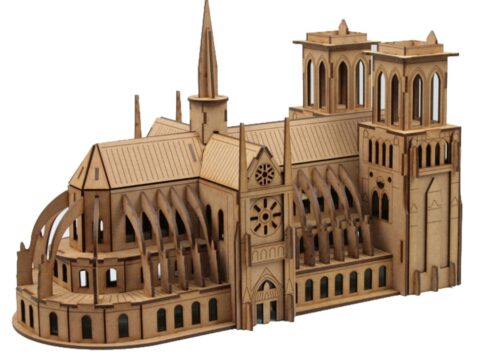 Laser Cut Notre Dame Cathedral 3D Puzzle PDF File