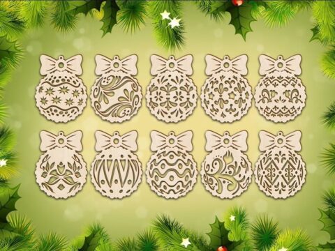 Laser Cut Wood Christmas Ornaments And Decorations Free Vector