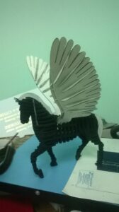 Winged Horse 3D Puzzle Free Vector