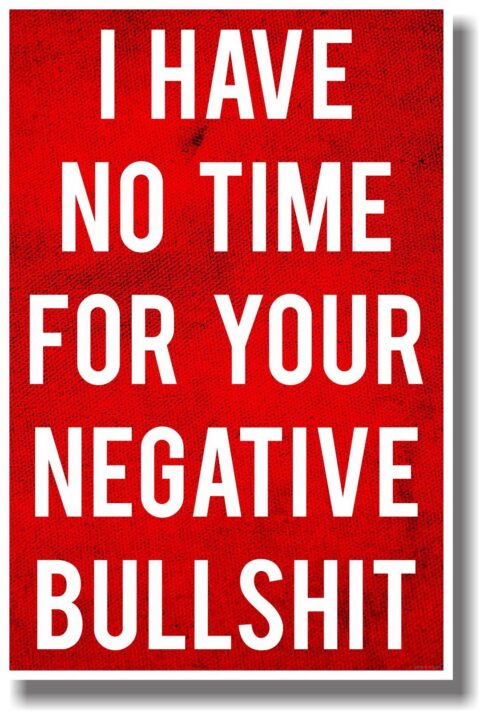 I Have No Time For Your Negative Bullshit Sticker Free Vector