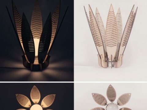 Decorative Flower Lamp Shade Laser Cut Free Vector