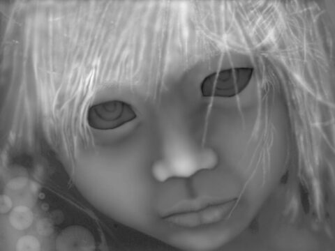 Big Eyes Grayscale Image BMP File
