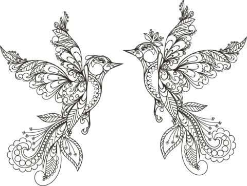 Ornament Birds Vector Free Vector