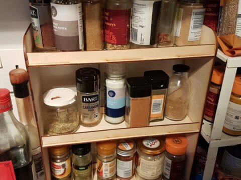Laser Cut Spice Rack 3mm Plywood DXF File