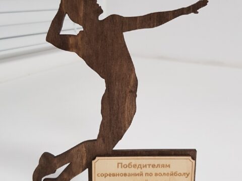 Laser Cut Volleyball Sports Trophy Free Vector