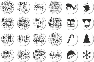 Christmas Stickers Set Free Vector