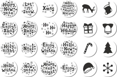 Christmas Stickers Set Free Vector