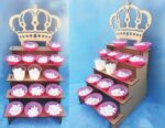 5 Tier Display Shelf with Crown Free Vector
