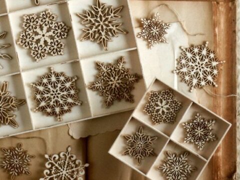 Laser Cut Christmas Tree Snowflakes Free Vector