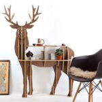 Laser Cut 3D Deer Shelf Bookcase Furniture Free Vector