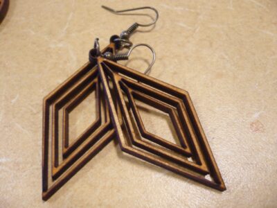 Laser Cut Wood Earrings Free Vector