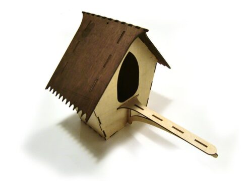 Laser Cut Bird House 3mm Plywood DXF File