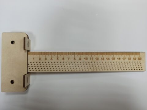 Laser Cut Woodworking T-Ruler Scriber Square Hole Gauge Free Vector