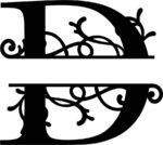 Flourished Split Monogram D Letter Free Vector