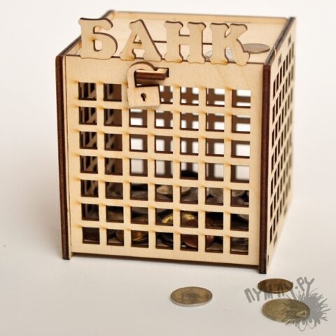 Laser Cut Piggy Bank Template Free Vector