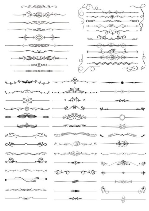 Hand Drawn Vector Doodle Borders Set Free Vector