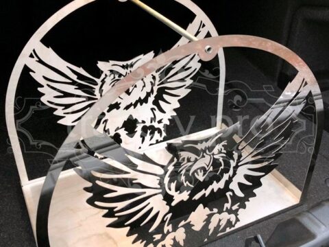 Flying Owl Metal Firewood Rack Holder Laser Plasma Cut Template DWG File
