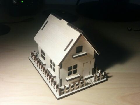 Wooden House 3mm Plywood Laser Cut Template PDF File