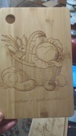 CNC Router Cutting Engraving Basket With Vegetables On Chopping Board DXF File