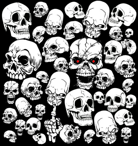 Horror Skull Vector Collection Free Vector