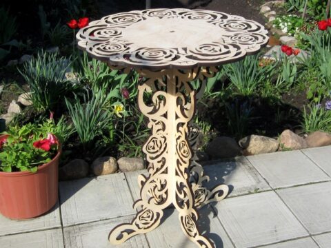 Home Decoration Ornamental Round Table DXF File