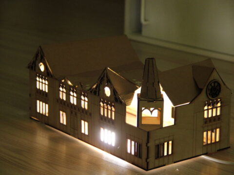 Laser Cut House Shaped Lamp DXF File