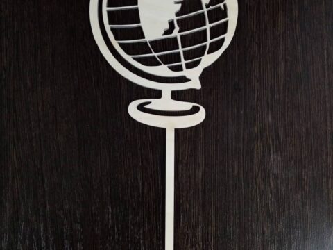 Laser Cut Globe Cake Topper Free Vector